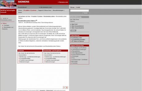 Online - Siemens Building Technologies, Extranet