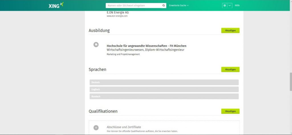 Einstellungen - Akademischer Abschluss, Ausbildung