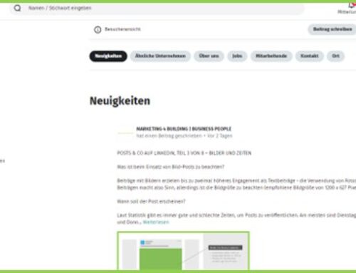 Posts & Co auf XING, Teil 4 von 6 – Beitraege im Unternehmensprofil