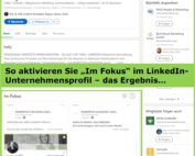 Im Fokus, Unternehmensprofil LinkedIn, Mitgliederansicht