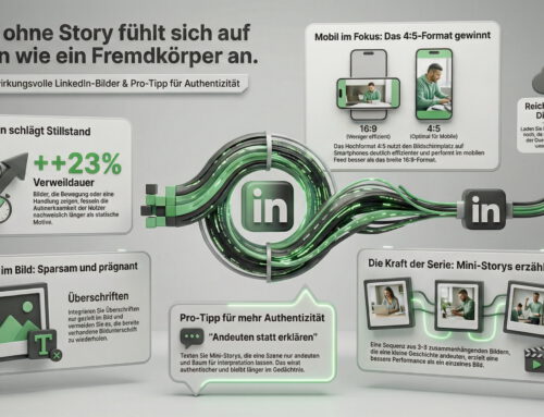 Ein Bild ohne Story fühlt sich auf LinkedIn wie ein Fremdkörper an.