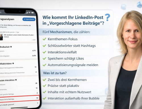 Beiträge, die unter „Vorgeschlagen“ auf LinkedIn landen, folgen einem Muster.