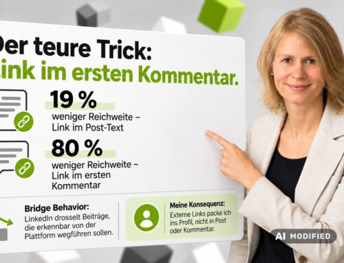 Der vermeintliche Trick auf LinkedIn mit dem Link im ersten Kommentar kann 2026 bis zu 80 % Reichweite kosten.